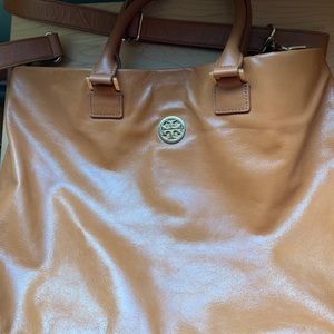 Tory Burch tan leather small tote
